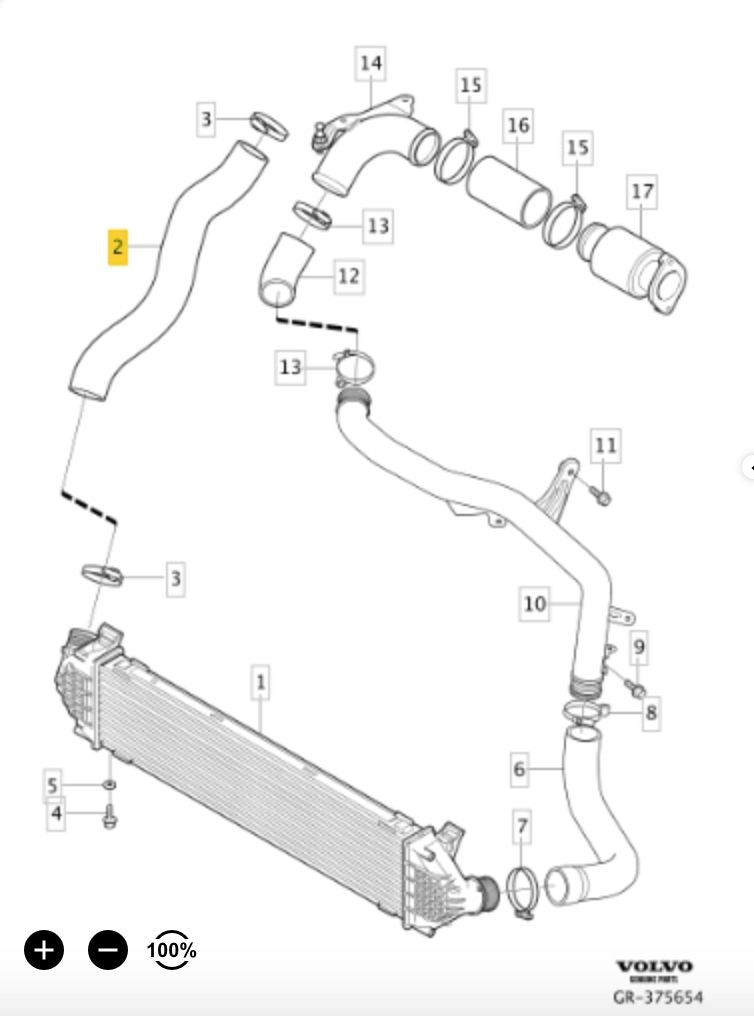 MANGUERA DE INTERCOOLER VOLVO 31293717 - PCR AUTOMOTRIZ