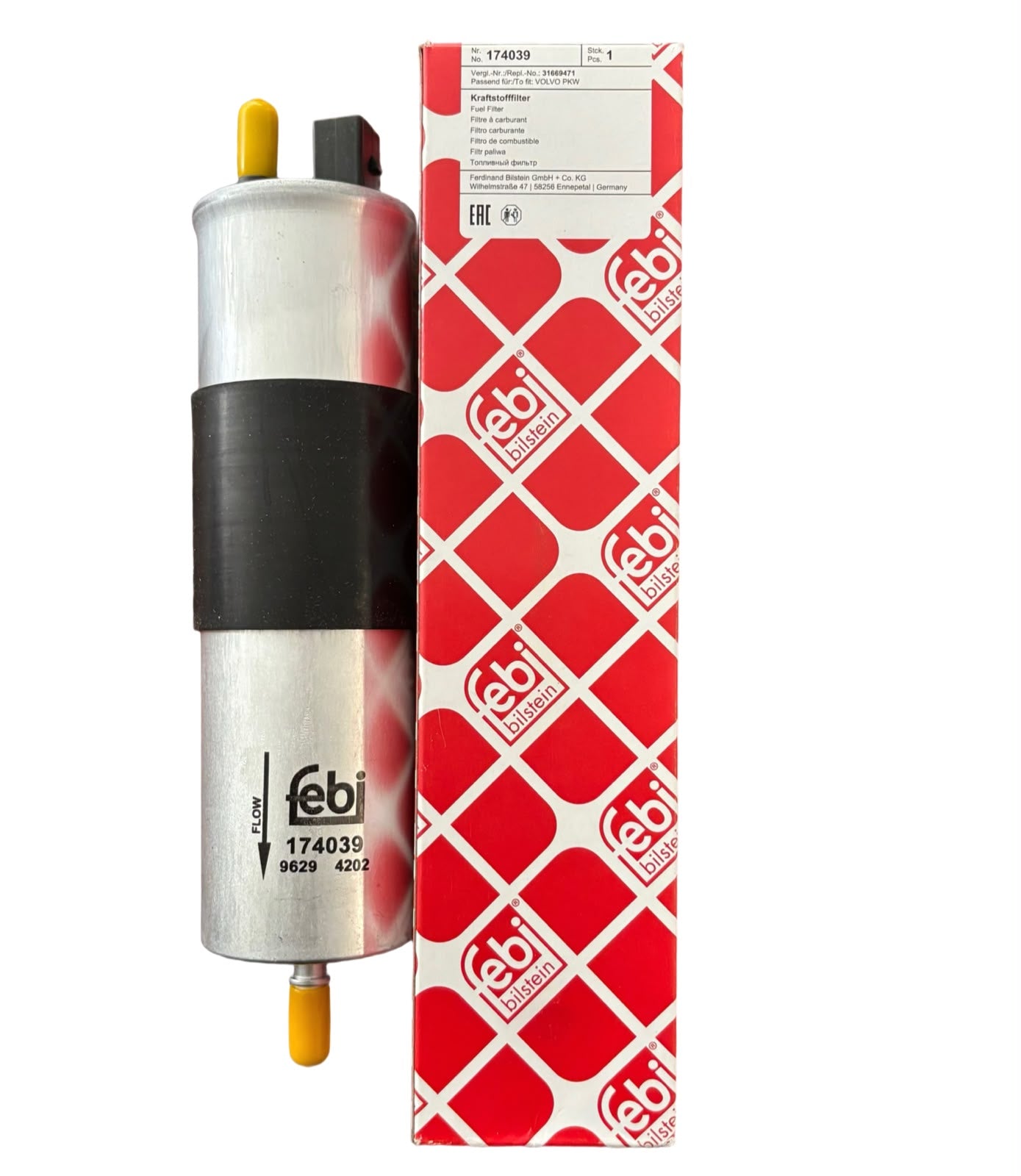 Filtro Combustible Volvo OEM 31669471– Hengst H494WK01 – Volvo V40 V60 V90 S90 XC60 XC90 - PCR AUTOMOTRIZ