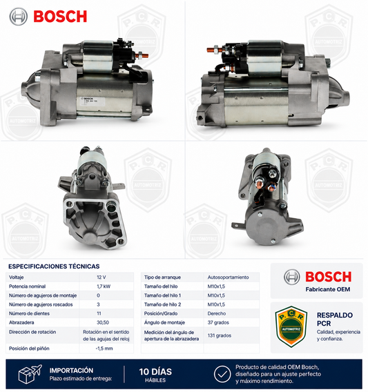 MOTOR DE PARTIDA PARA VOLVO 2.0 VEA  MARCA BOSCH - PCR AUTOMOTRIZ